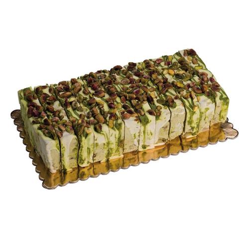 NOUGATCAKE PISTACHE GEGLAZUURD NOUGATCAKE PISTACHE GEGLAZUURD