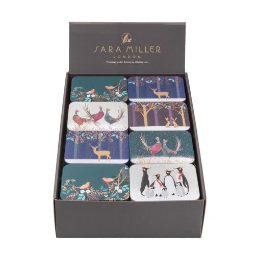 SARA MILLER CHRISTMAS SLIP LID TINS